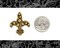 Antiqued Brass Fleur de Lis with Lilies of the Valley Pendant Piece - AB-P16